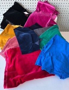 lot 189 image: Assorted Velvet Fabric Scraps Collection in Various Colors