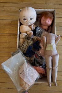 lot 194 image: Large Collection of Vintage Doll Making Supplies with Fabric and Patterns