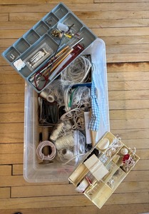 lot 197 image: Collection of Doll Repair Parts and Tools - For Restringing Dolls