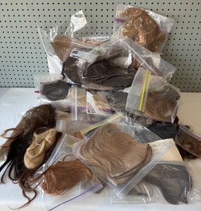 lot 221 image: Collection of Hair Wigs in Assorted Colors including Human Hair
