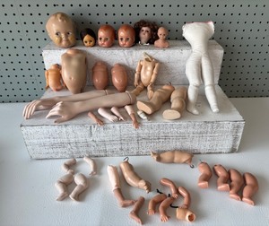 lot 228 image: Collection of Mixed Doll Parts for Restoration or Art Projects