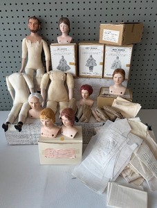 lot 231 image: Collection of Vintage Porcelain Doll Kits Including Little Women Characters