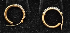 lot 6 image: One Pair of 10K Earrings with Stones