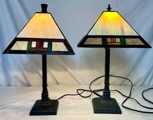 lot 154 image: Tiffany Style Set of Lamps