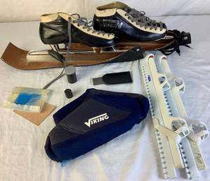 lot 143 image: Viking Sprint Special Speed Skates Kangaroo Boot with blade guards Size 38