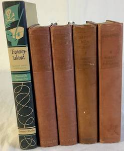 lot 149 image: Collection of 4 Robert Louis Stevenson Books 1916 and 1947 Treasure Island