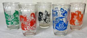 lot 30 image: Kraft Swanky Swigs Juice Glasses by Hazel Atlas