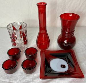 lot 28 image: Ruby Red Glass Collection