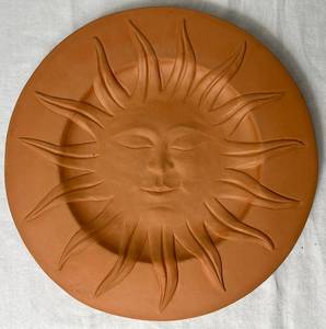 lot 68 image: Terra Cotta Clay Sun Plate - Abruzzo Vasi - Italy