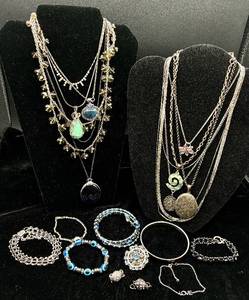 lot 111 image: Silver Toned Jewelry Lot