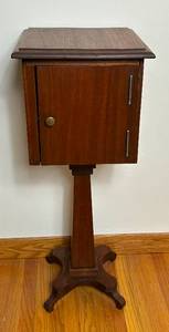 lot 133 image: Vintage Sewing Pedestal Cabinet