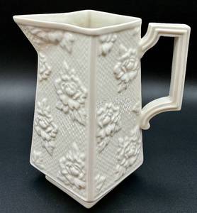 lot 155 image: Antique Boehm USA Porcelain Bisque Pitcher Basket Weave