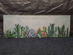 lot 50 image: Cactus Themed Wall Art Canvas Print
