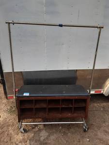 lot 65 image: Rolling Garment Rack with Shoe Rack