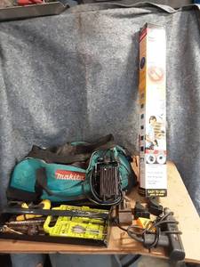 lot 103 image: Makita Tool Bag with Assorted Tools and LintEater Dryer Vent Cleaning Kit