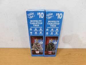 lot 34 image: (2) Novelty Tabletop Trees