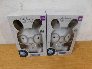 lot 43 image: (2) Cute Bunny Table Lamps
