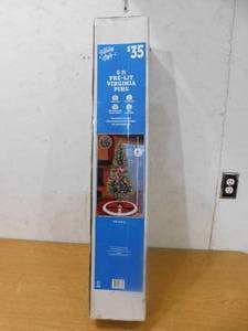 lot 14 image: 6 Foot Pre-Lit Virginia Pine Christmas Tree