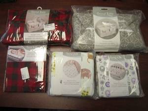50 BRAND NEW, TREND LABS - CRIB SHEETS AND STORAGE CADDIES - NO RESERVE!!!!!