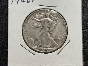lot 61 image: 1946 Walking Liberty Half Dollar