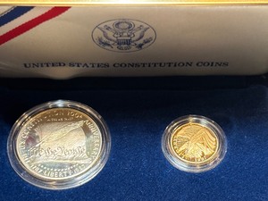 1987-S Silver Dollar and 1987-W Gold $5 Dollar Proof Set