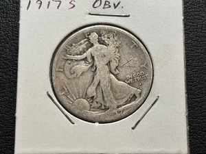 lot 30 image: 1917-S Obverse Walking Liberty Half Dollar 952,000 Minted