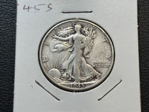 lot 60 image: 1945-S Walking Liberty Half Dollar