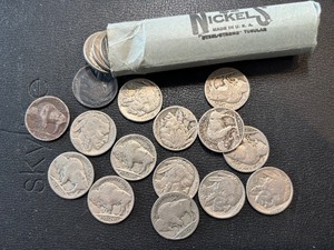 lot 127 image: Roll of Buffalo Nickels