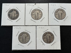 lot 103 image: Standing Liberty Silver Quarters