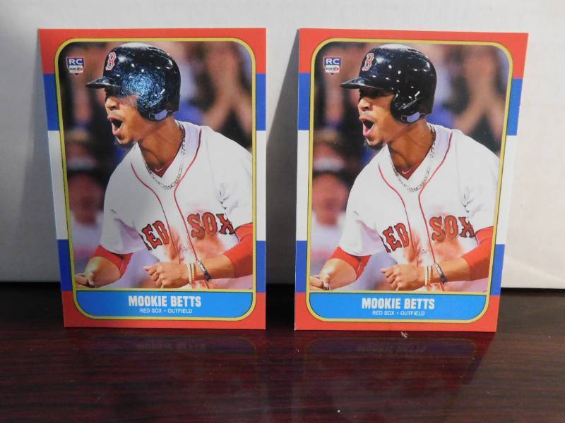 lot 123 image: (2) ACEO RP Mookie Betts Rookies