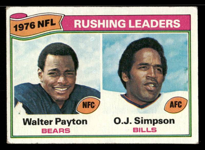 lot 12 image: 1977 Topps Leaders Walter Payton & OJ Simpson #3
