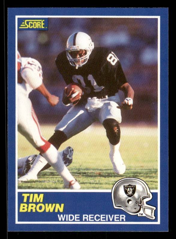 lot 34 image: 1989 Score Tim Brown Rookie #86