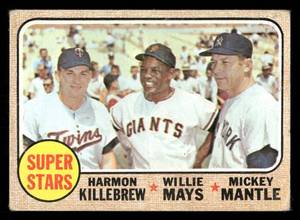1968 Topps Baseball Vintage Card #490 - H. Killebrew , Willie Mays , Mickey Mantle