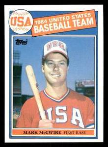 lot 6 image: 1985 Topps Mark McGwire Rookie Baseball Card #401