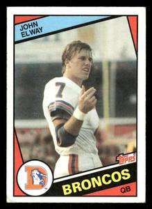 lot 11 image: 1984 Topps John Elway Rookie Football Card #63