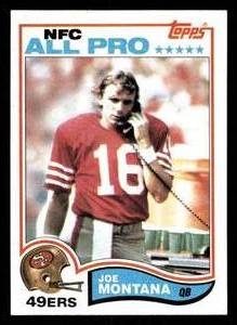 lot 16A image: 1982 Topps Joe Montana Football Vintage Card #488