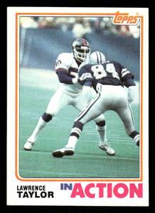 lot 17 image: 1982 Topps Lawrence Taylor Rookie Football Card (In Action) #435