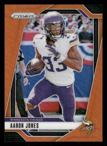 lot 27 image: 2024 Prizm Aaron Jones Orange Prizm Card #186 Serial #d 229249