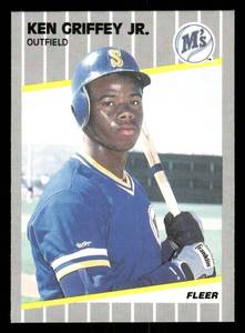 lot 35 image: 1989 Fleer Ken Griffey Jr. Rookie Baseball Card #548