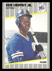 lot 36 image: 1989 Fleer Ken Griffey Jr. Rookie Baseball Card #548