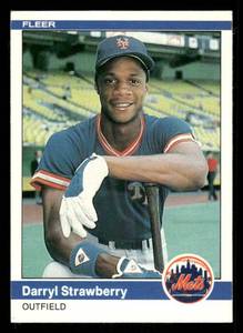 lot 41 image: 1984 Fleer Darryl Strawberry Rookie Baseball Card #599