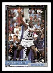 lot 62 image: 1992-93 Topps Shaquille ONeal Rookie Card #362
