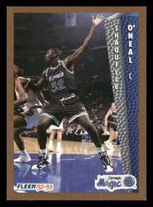 lot 64 image: 1992-93 Fleer Shaquille ONeal Rookie Card #401