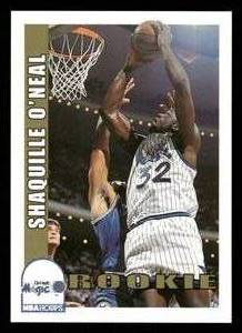 lot 65 image: 1992-93 Hoops Shaquille ONeal Rookie Card #442