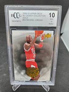 lot 96 image: 2009-10 Upper Deck Legacy Collection Gold Michael Jordan #33 Graded Gem Mint 10