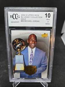 lot 97 image: 2009-10 Upper Deck Legacy Collection Gold Michael Jordan #68 Graded Gem Mint 10