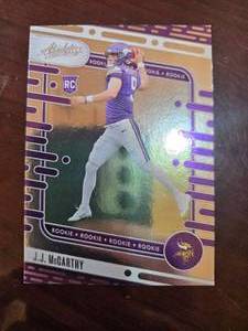 lot 31 image: 2024 Absolute J.J McCarthy Rookie Football Card #110 - Vikings New QB