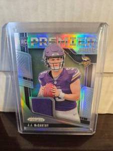 lot 69 image: 2024 Prizm J.J McCarthy Premier Jersey Rookie Card #PJ-JJM
