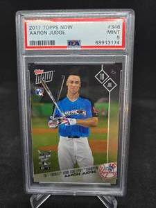 lot 73 image: 2017 Topps Aaron Judge Rookie Card #346 Graded PSA Mint 9
