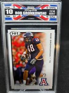 lot 74 image: 2010 Hit Rob Gronkowski Rookie Card #84 Graded GEM MINT 10